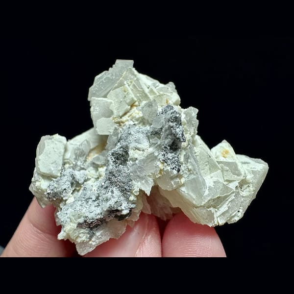 Quartz with bladed calcite and hematite from Inner Mongolia — alternate view