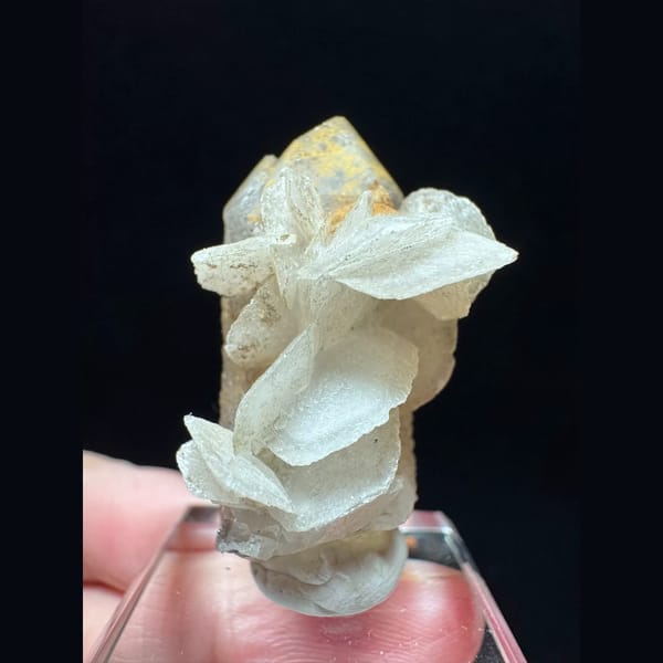 Velvety quartz with petal calcite from Inner Mongolia — alternate view