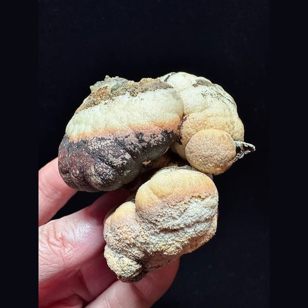 Calcite ball floater with sphalerite from Shijiangshan — alternate view