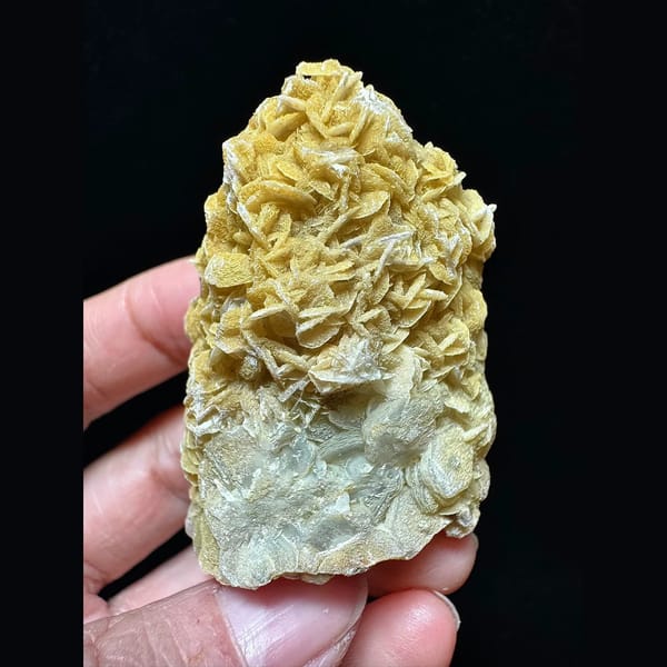 Sparkly quartz with coin and petal calcite from Inner Mongolia — alternate view