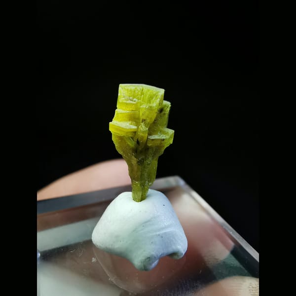 Goblet-shaped matcha-green pyromorphite from Guangxi — complete view