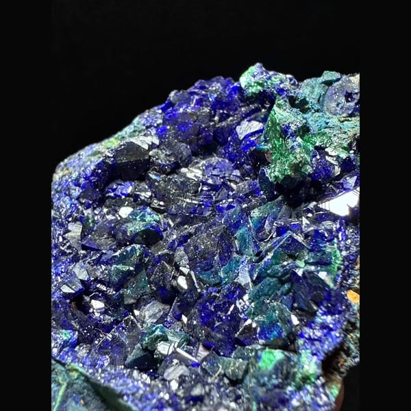 Azurite with malachite from Anhui — alternate view