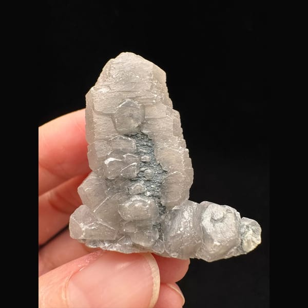 Grey Mercedes-star calcite from Inner Mongolia — complete view