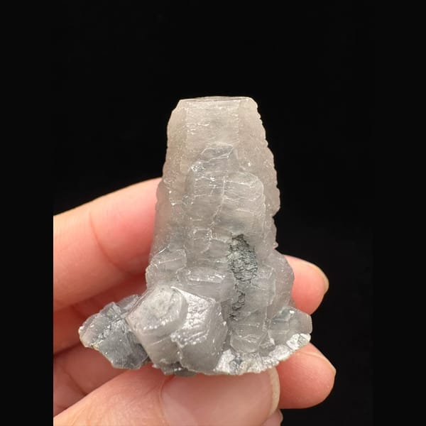 Grey Mercedes-star calcite from Inner Mongolia — alternate view