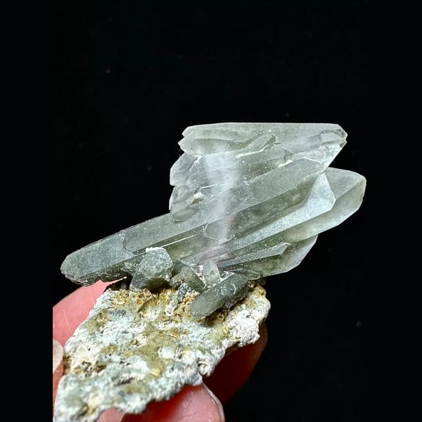 Himalayan green phantom quartz on matrix from Pakistan — complete view