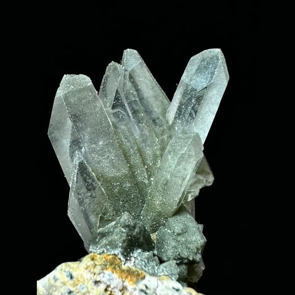 Himalayan green phantom quartz on matrix from Pakistan — detail view
