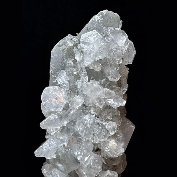Sparkly quartz with Mercedes-star calcite from Inner Mongolia — alternate view