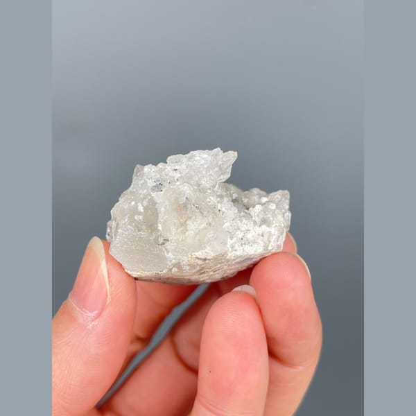 Glassy colourless fluorite with quartz from Inner Mongolia — alternate view