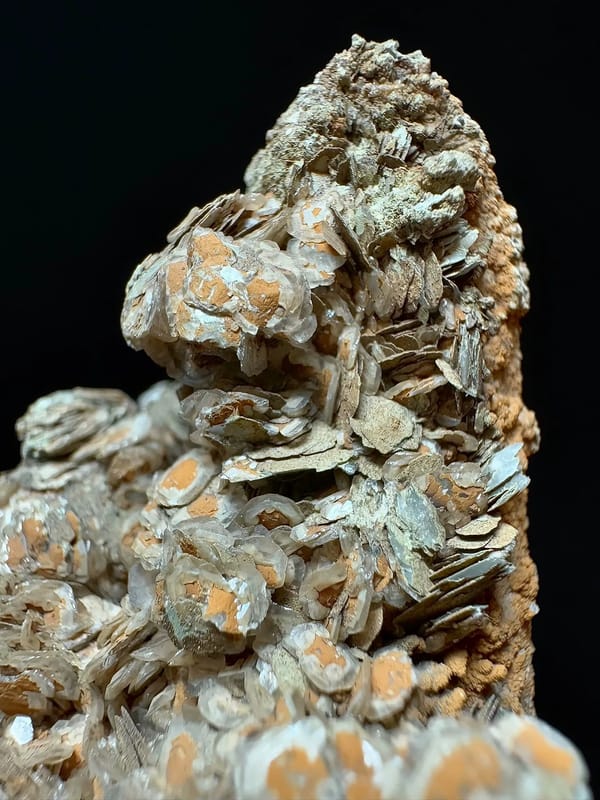 Golden-Centered Petal Calcite on Quartz — Inner Mongolia — individual mineral specimen view 3