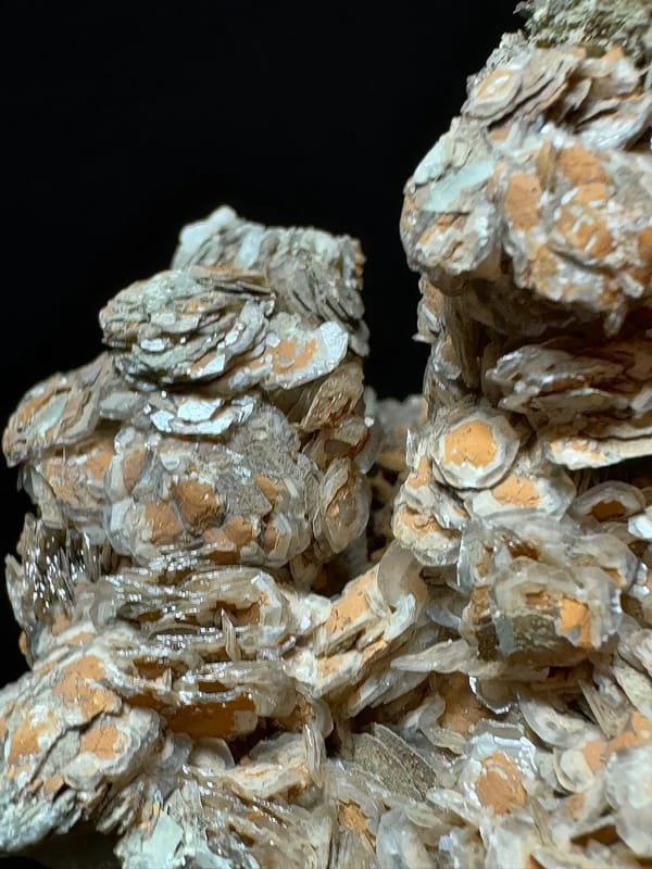 Golden-Centered Petal Calcite on Quartz — Inner Mongolia — individual mineral specimen view 4