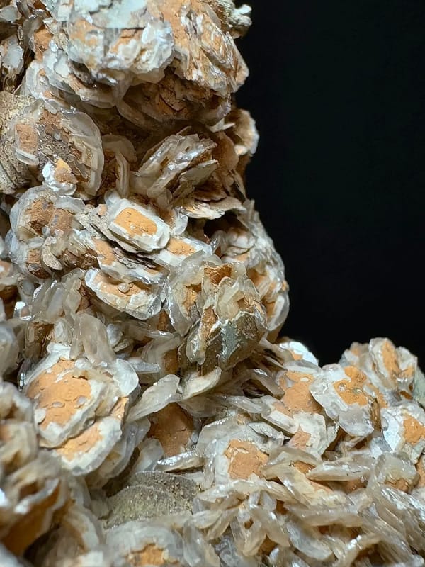 Golden-Centered Petal Calcite on Quartz — Inner Mongolia — individual mineral specimen view 5