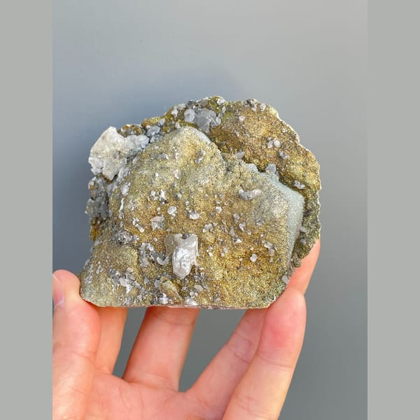 Pyrite matrix with fluorite, quartz and calcite from Fujian — alternate view