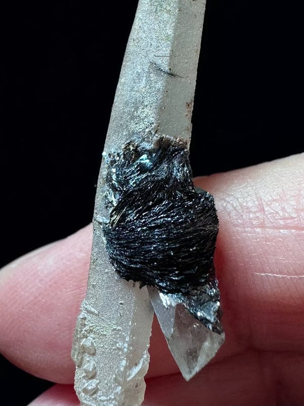 Double-Terminated Quartz with Hematite Rosette — Inner Mongolia — individual mineral specimen view 3