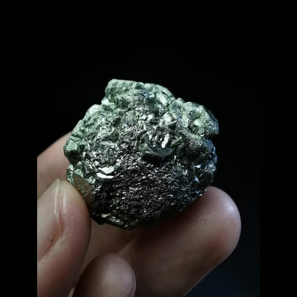 Sparkling pyrite aggregate from Shanxi — alternate view