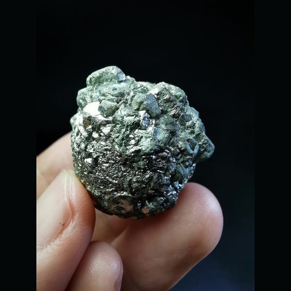 Sparkling pyrite aggregate from Shanxi — alternate view