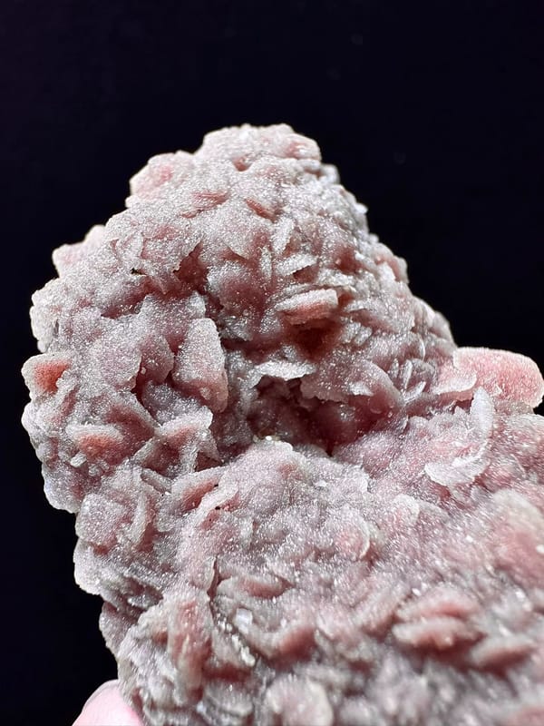 Two-Tone Pink and White Calcite with Quartz — Inner Mongolia — individual mineral specimen view 4