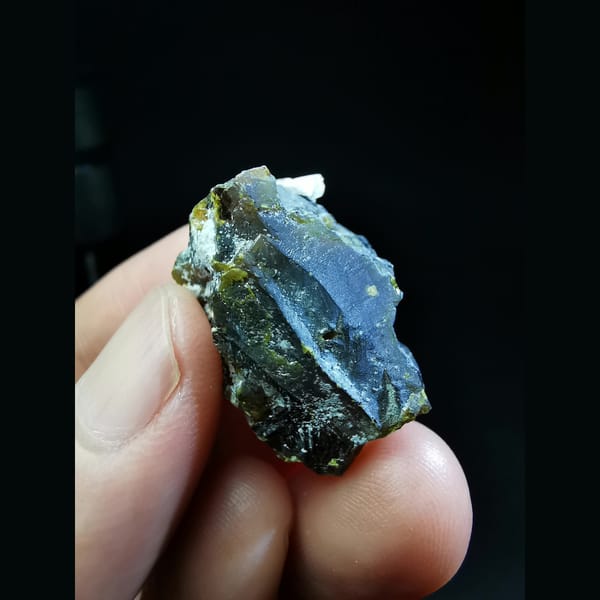 Sphalerite with white calcite from Inner Mongolia — alternate view