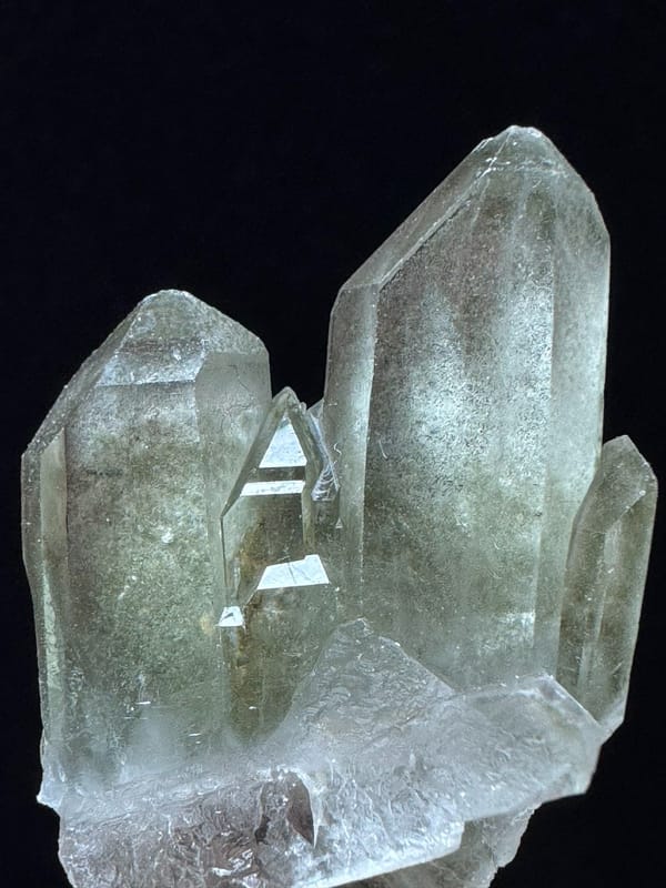 Green Phantom Quartz Fan Cluster — Pakistan — individual mineral specimen view 6