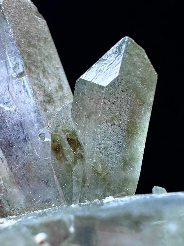Green Phantom Quartz Fan Cluster — Pakistan — individual mineral specimen view 7