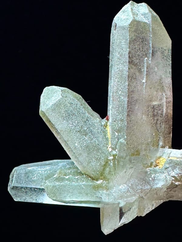Green Phantom Quartz Fan Cluster — Pakistan — individual mineral specimen view 8