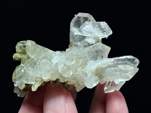 Clear Green Phantom Quartz Landscape Cluster — Pakistan — individual mineral specimen view 2