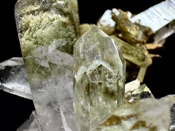 Clear Green Phantom Quartz Landscape Cluster — Pakistan — individual mineral specimen view 5
