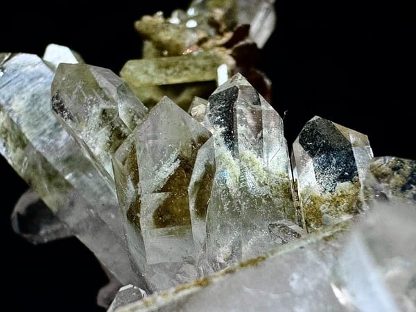 Clear Green Phantom Quartz Landscape Cluster — Pakistan — individual mineral specimen view 6