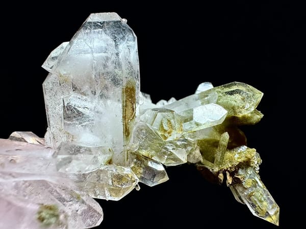 Clear Green Phantom Quartz Landscape Cluster — Pakistan — individual mineral specimen view 7