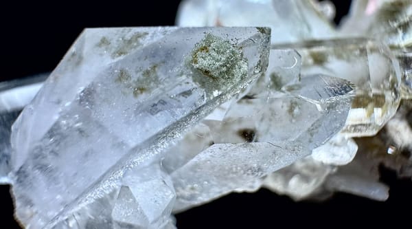 Clear Green Phantom Quartz Landscape Cluster — Pakistan — individual mineral specimen view 8
