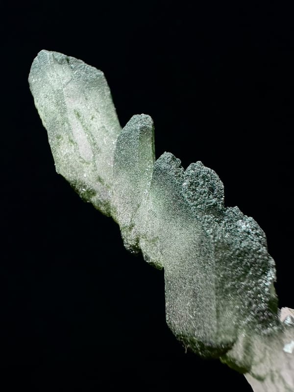 Horizontal Stitched Green Phantom Quartz Floater — Pakistan — individual mineral specimen view 5