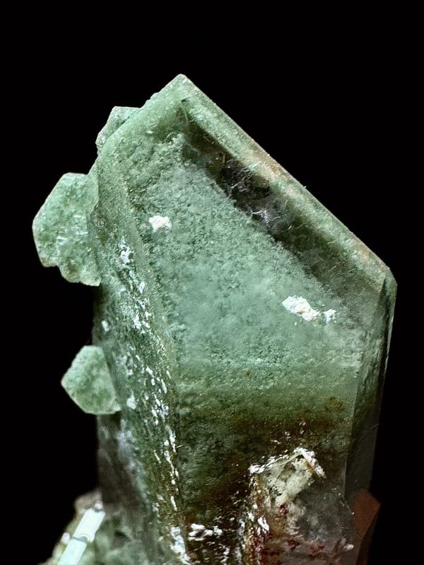 Double-Terminated Red-Green Phantom Quartz — Pakistan — individual mineral specimen view 4