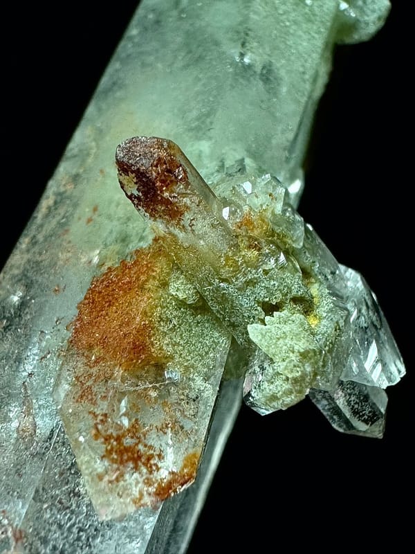 Double-Terminated Red-Green Phantom Quartz — Pakistan — individual mineral specimen view 5