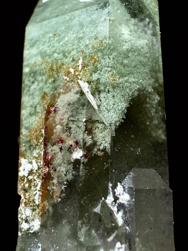 Double-Terminated Red-Green Phantom Quartz — Pakistan — individual mineral specimen view 6