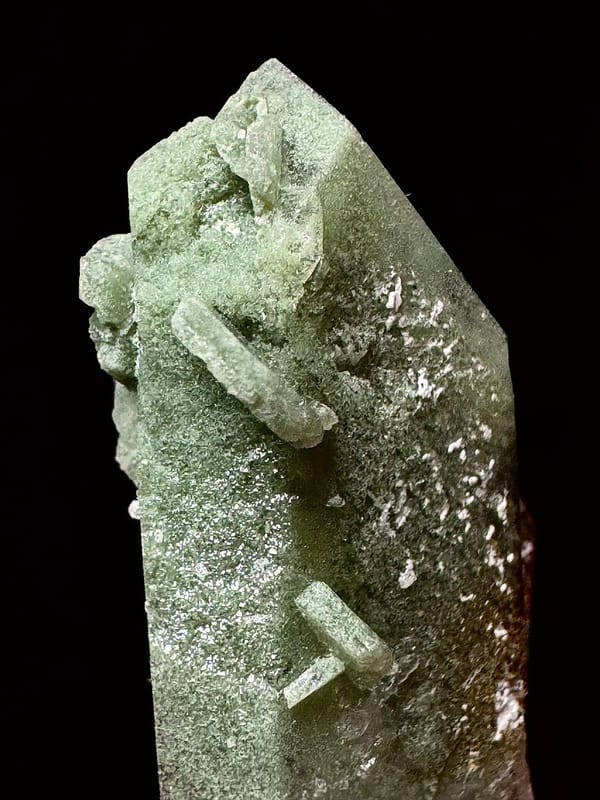 Double-Terminated Red-Green Phantom Quartz — Pakistan — individual mineral specimen view 7