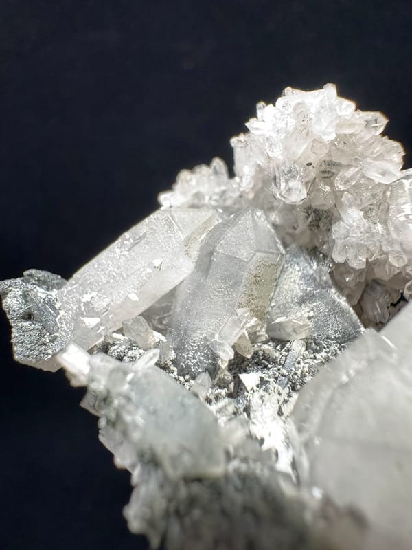 Brilliant Quartz Cluster with Specular Hematite — Inner Mongolia — individual mineral specimen view 3