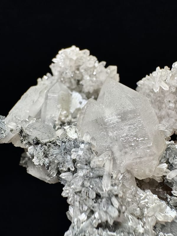 Brilliant Quartz Cluster with Specular Hematite — Inner Mongolia — individual mineral specimen view 4