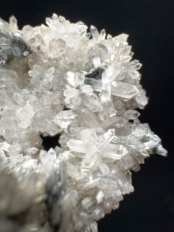 Brilliant Quartz Cluster with Specular Hematite — Inner Mongolia — individual mineral specimen view 5