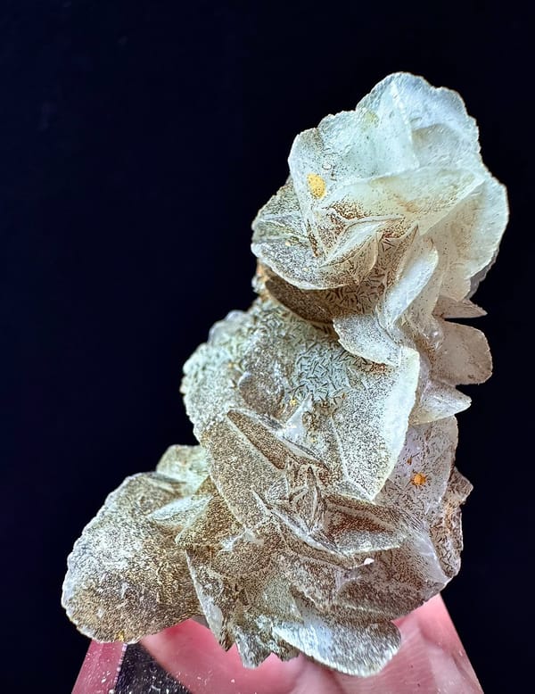 Velvet Quartz with Hematite-Coated Petal Calcite — Inner Mongolia — individual mineral specimen view 1