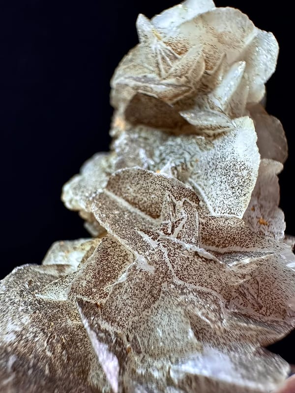 Velvet Quartz with Hematite-Coated Petal Calcite — Inner Mongolia — individual mineral specimen view 6
