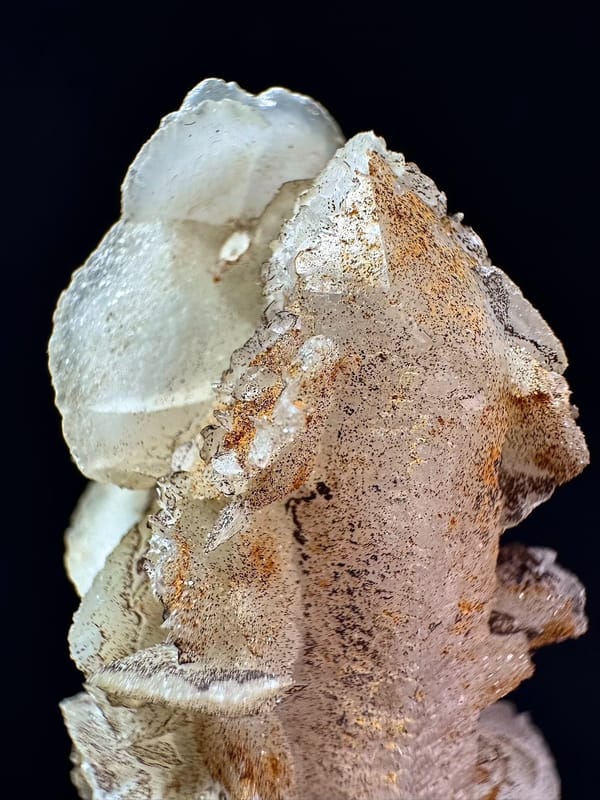 Velvet Quartz with Hematite-Coated Petal Calcite — Inner Mongolia — individual mineral specimen view 7