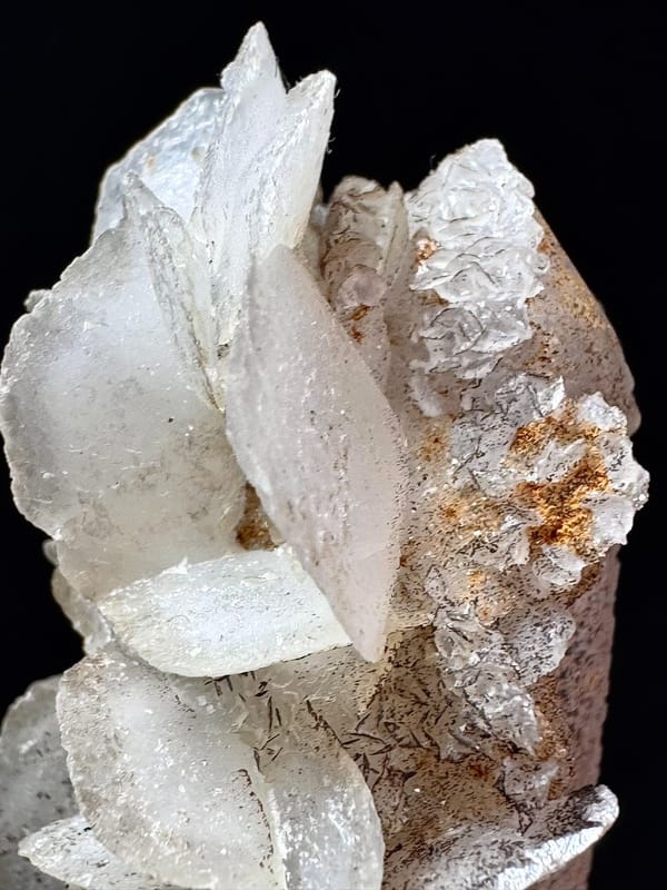 Velvet Quartz with Hematite-Coated Petal Calcite — Inner Mongolia — individual mineral specimen view 8