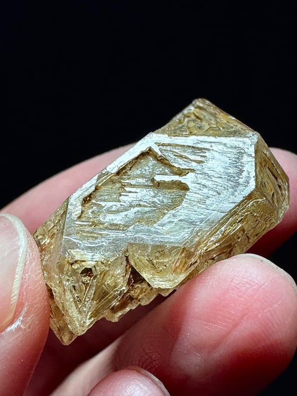 Golden Skeletal Quartz with Six-Window Etching — Pakistan — individual mineral specimen view 5
