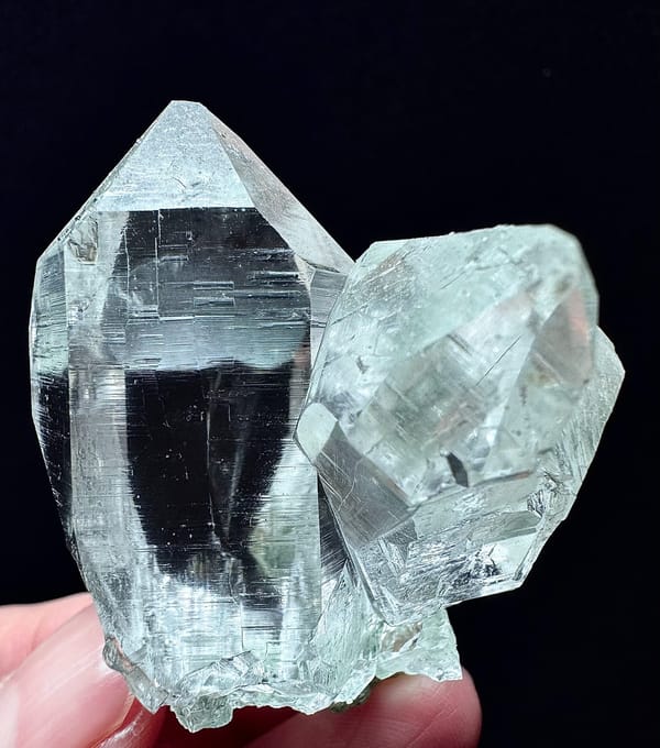 Brahma Quartz with Green Phantom and Anatase — Indian Himalayas — individual mineral specimen view 7