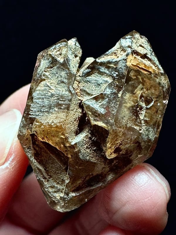 Heart-Shaped Golden Skeletal Quartz — Pakistan — individual mineral specimen view 1