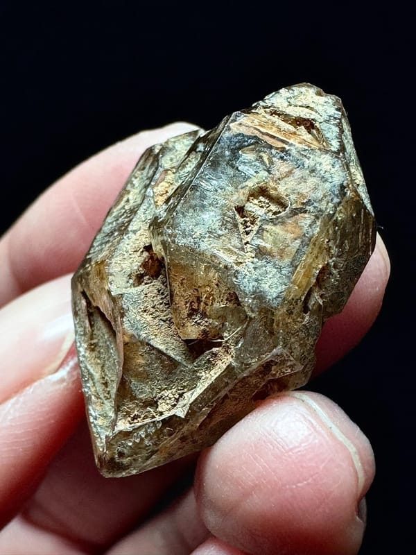 Heart-Shaped Golden Skeletal Quartz — Pakistan — individual mineral specimen view 2