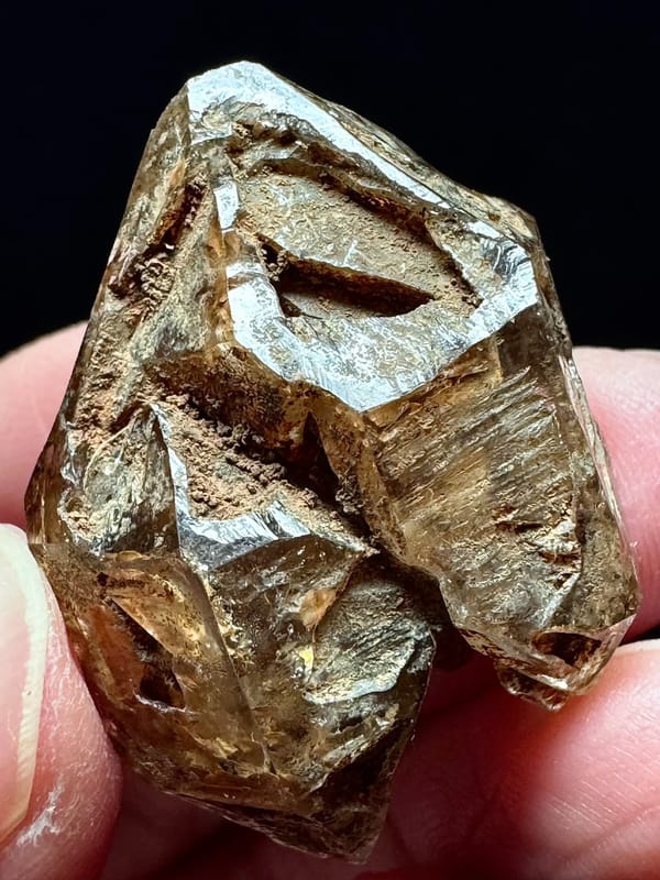 Heart-Shaped Golden Skeletal Quartz — Pakistan — individual mineral specimen view 3