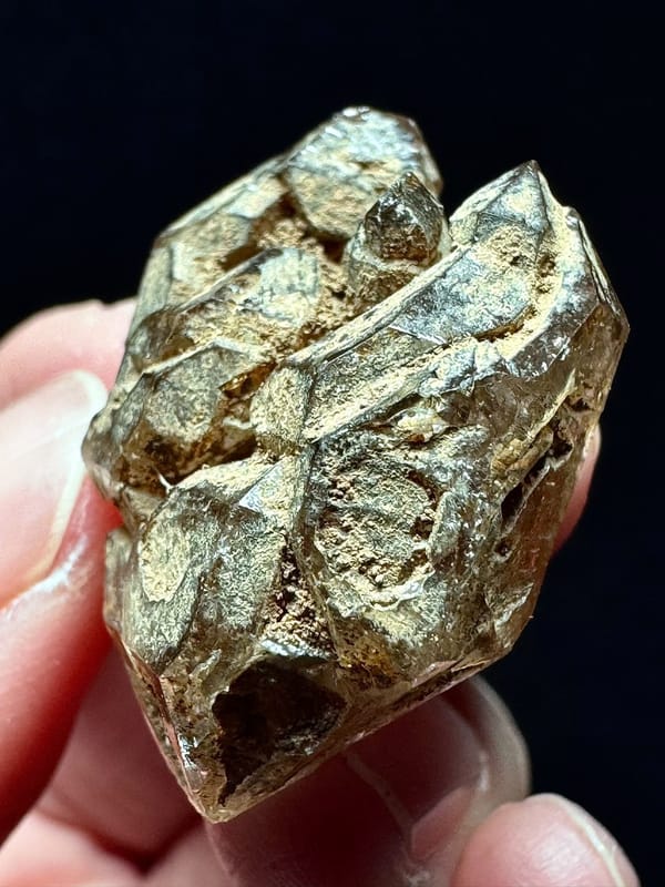 Heart-Shaped Golden Skeletal Quartz — Pakistan — individual mineral specimen view 4