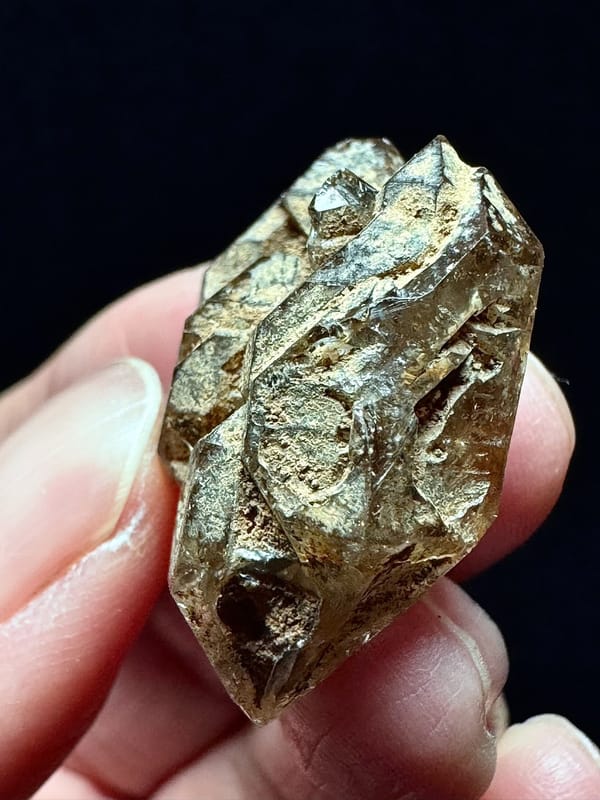 Heart-Shaped Golden Skeletal Quartz — Pakistan — individual mineral specimen view 5
