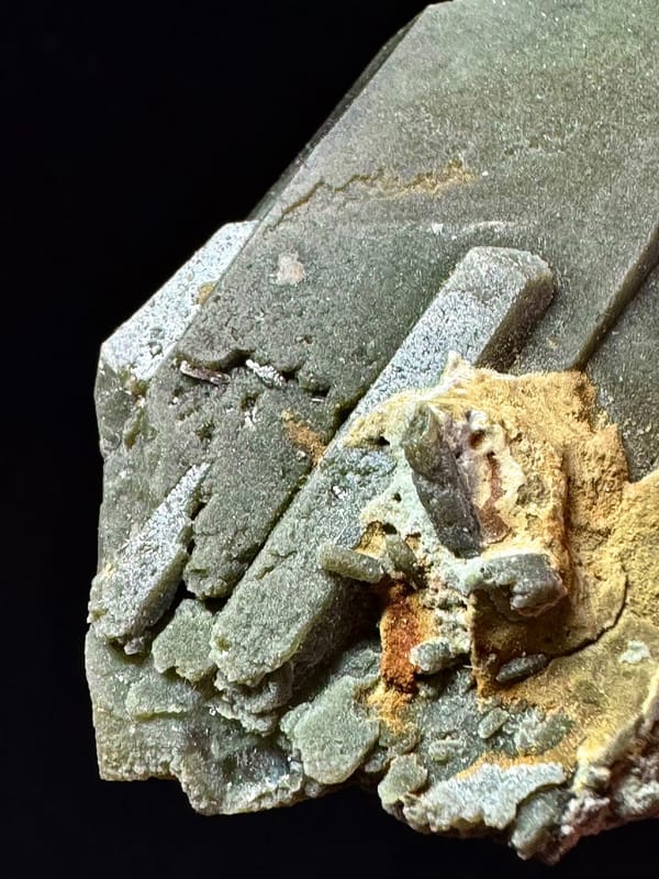 Floating Double-Terminated Green Phantom Quartz — Pakistan — individual mineral specimen view 7