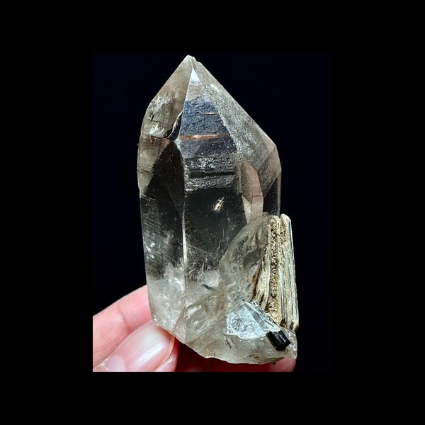 Hashupi Quartz with Black Tourmaline and Mica — complete specimen view 2 of 4